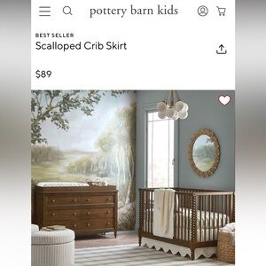 Scalloped Crib Skirt, White, Pottery Barn Kids